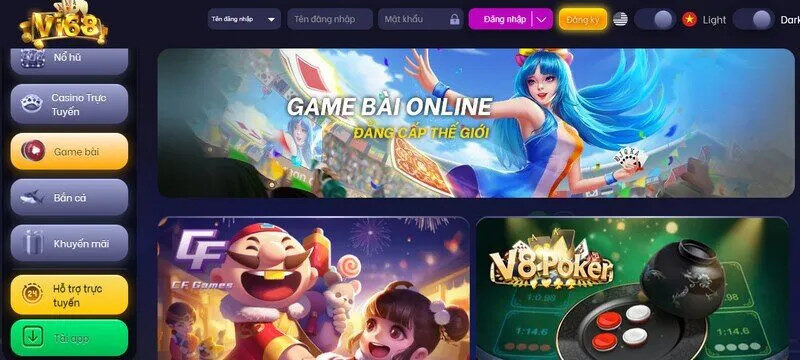 Game bài đổi thưởng tại Vi68