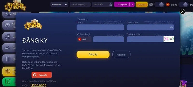 Hướng dẫn đăng ký Vi68