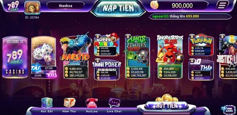 Kho game bài đổi thưởng đa dạng, phong phú tại 789Club